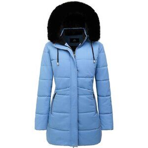 Women's Winter Puffer Coat Jacket Waterproof Blue